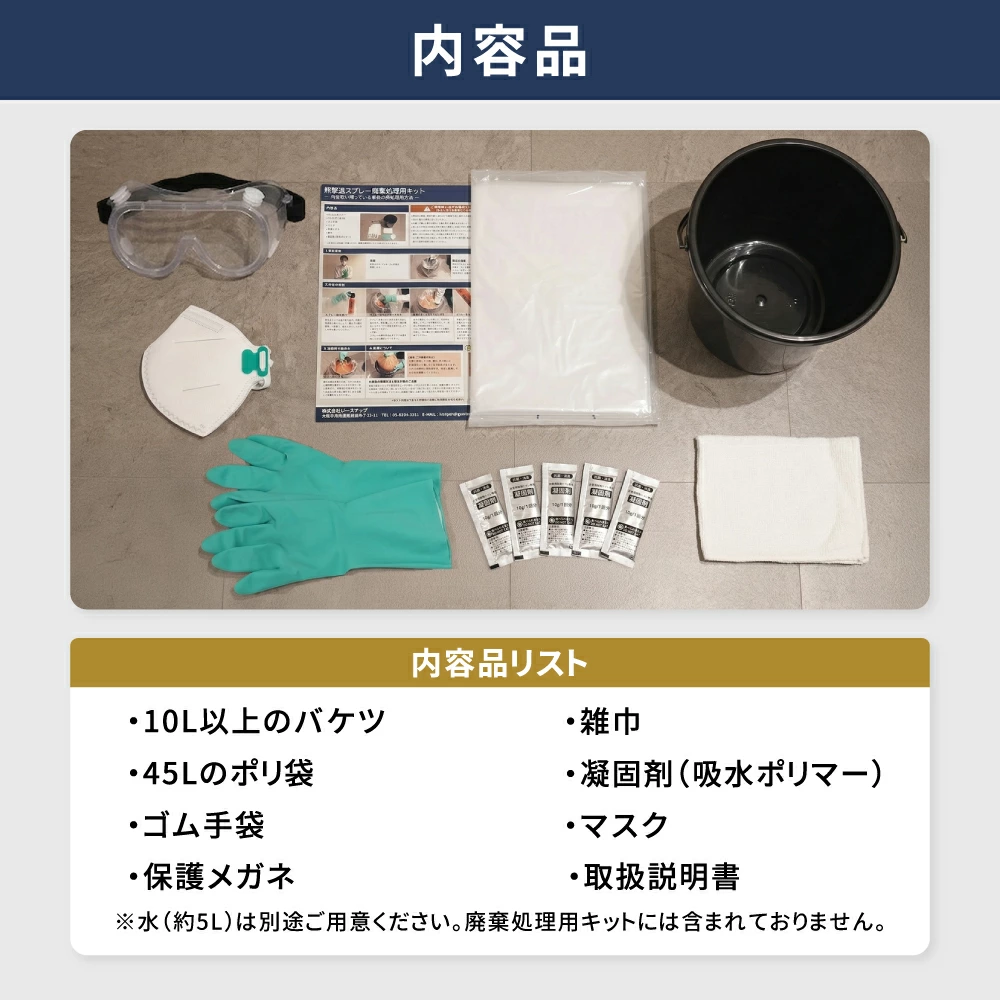 廃棄処理キット 内容品一覧