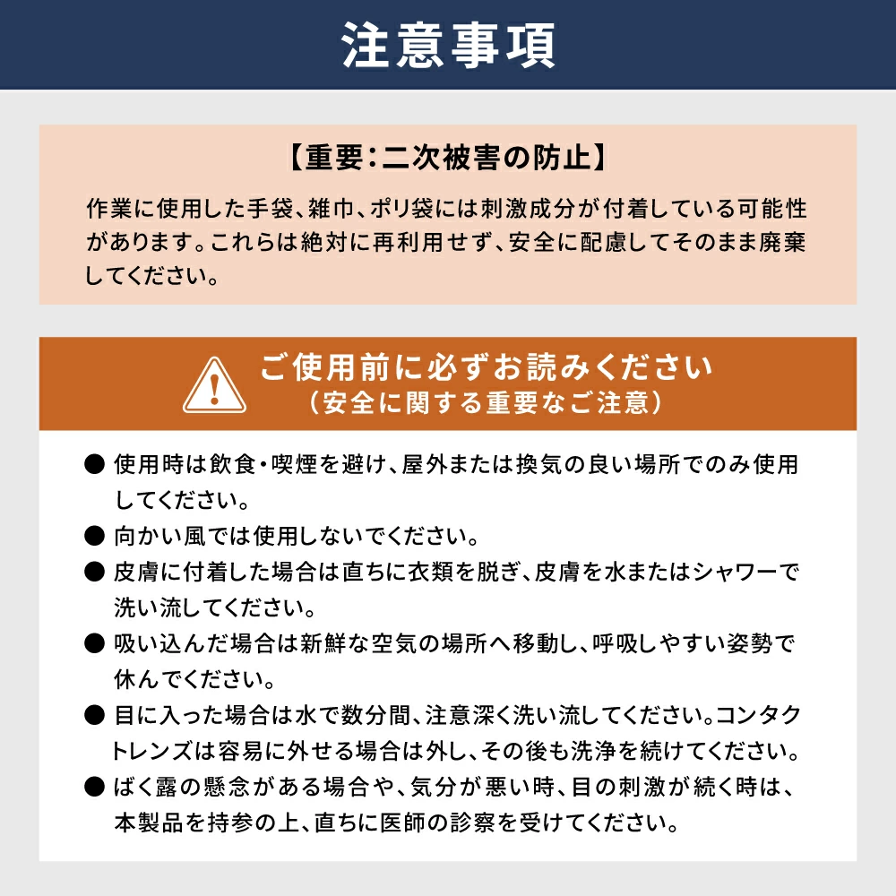 廃棄処理キット 注意事項